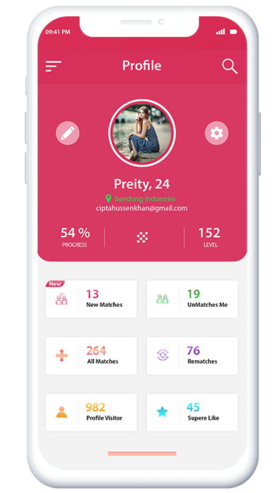 Tinder Dating Clone App - profile