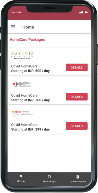 healthcare app home care packages