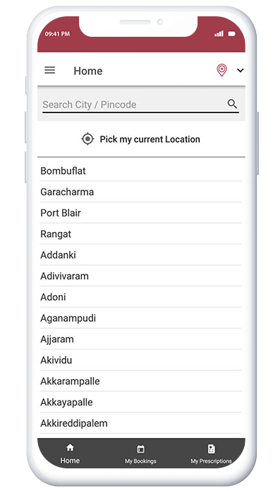 Healthcare Clone App - search-location