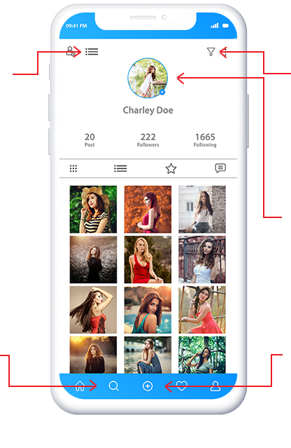 Instagram Clone App - profile-screen