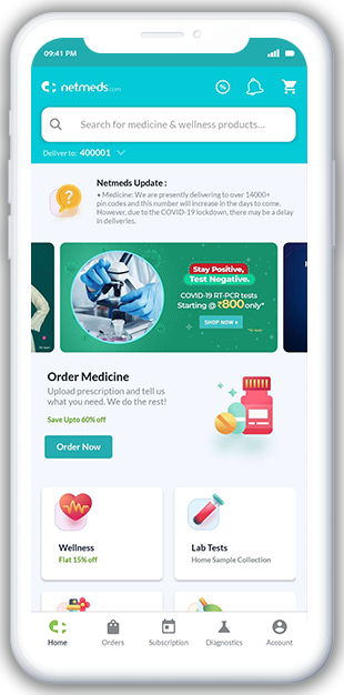 netmeds pharmacy clone app-home page