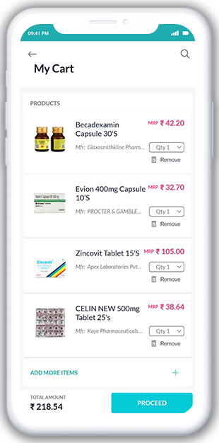 netmeds pharmacy clone app-my cart