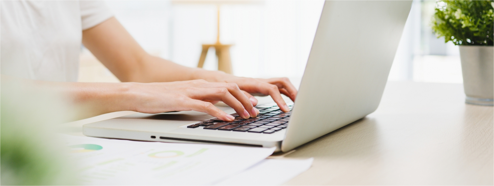 freelance young asian businesswoman casual wear using laptop working living room home