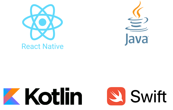 react, java, kotlin , swift logo