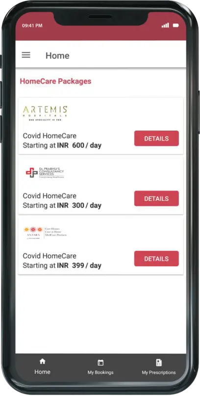 healthcare app home care packages